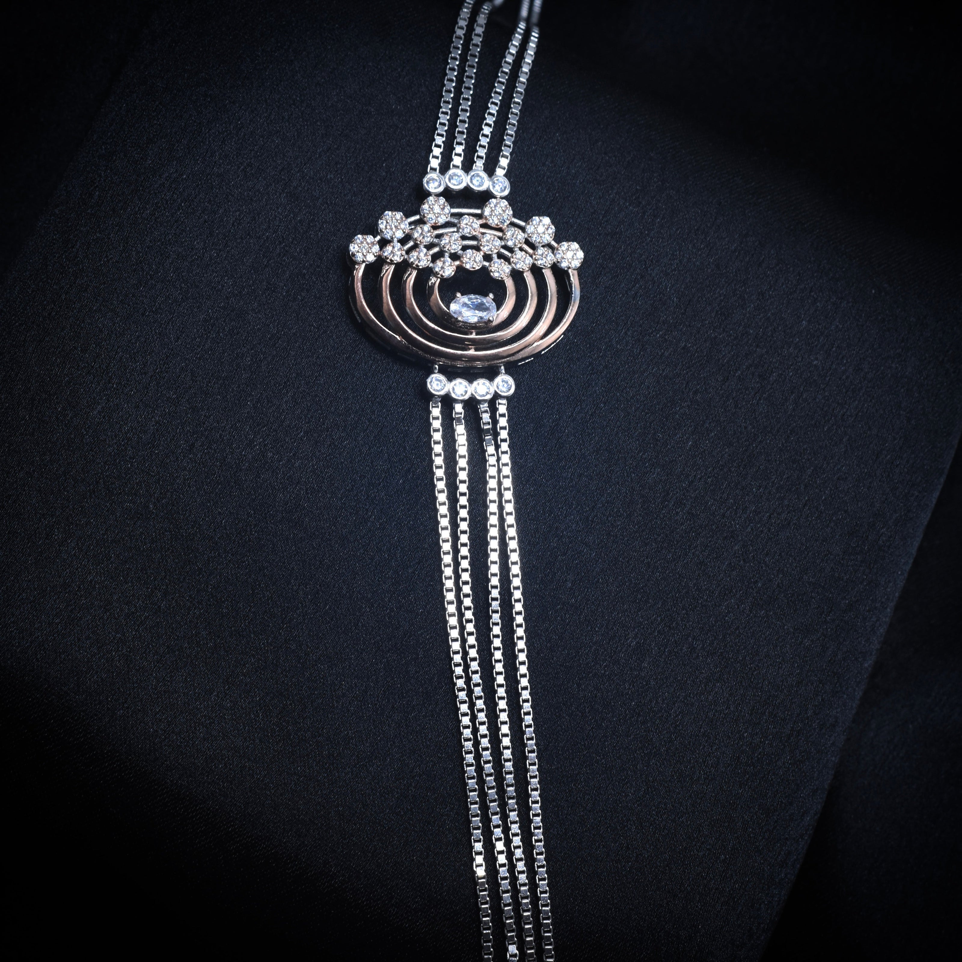 Radiant Arcs Silver Bracelet