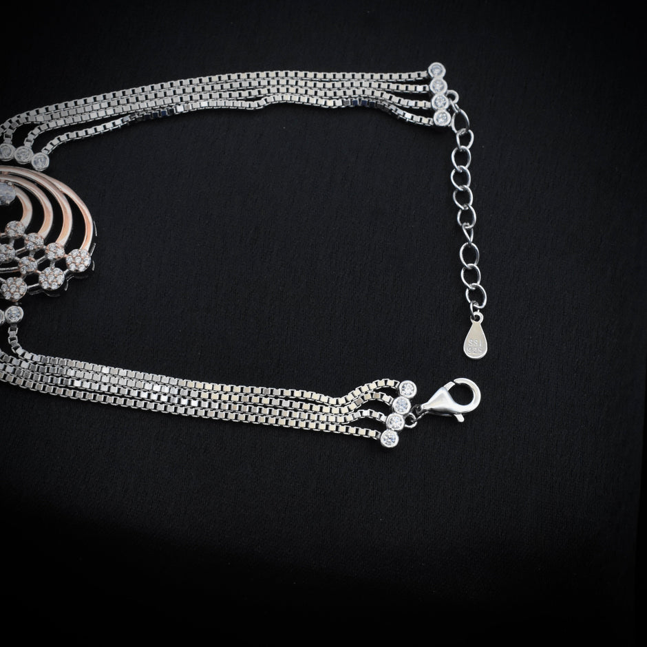 Radiant Arcs Silver Bracelet