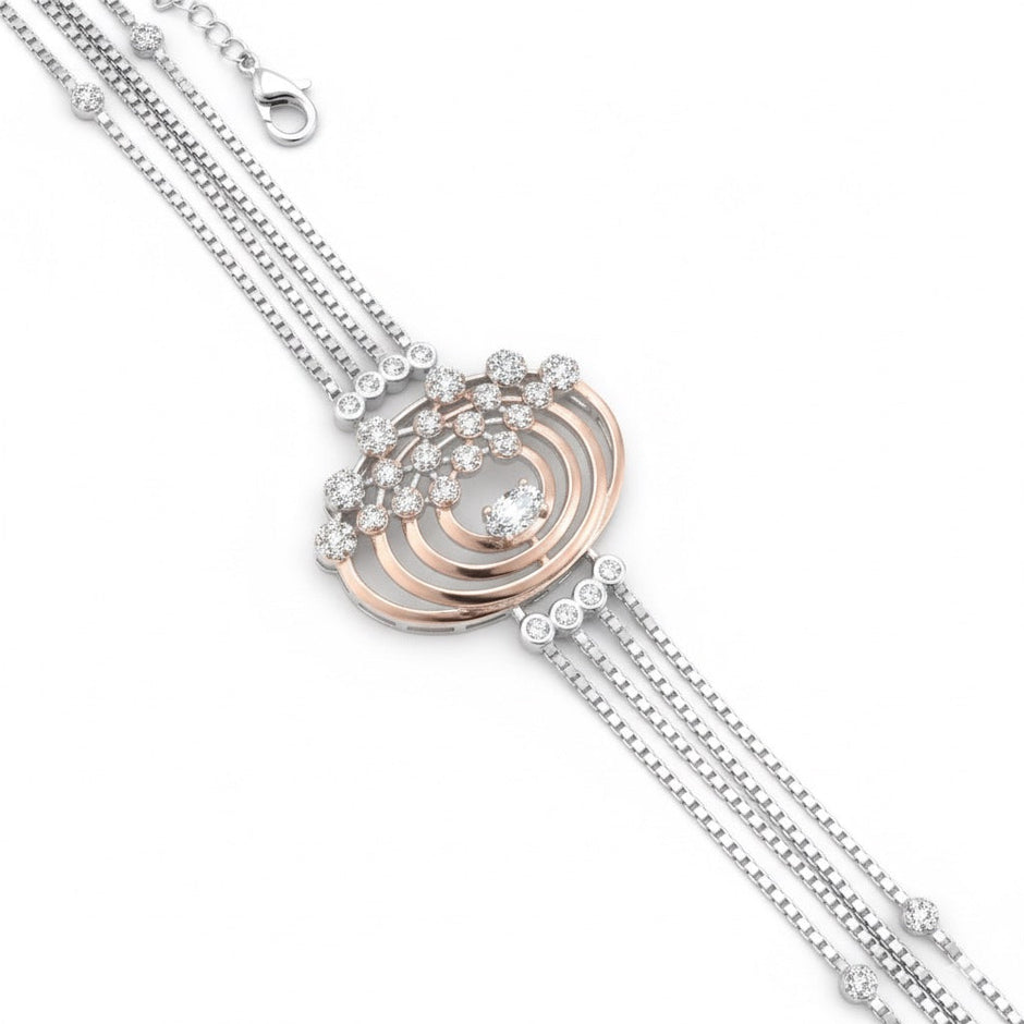 Radiant Arcs Silver Bracelet