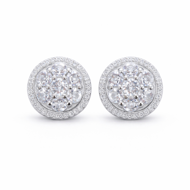 Brilliant Cluster Halo Round Studs