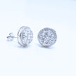 Double Halo Sparkle Silver Earrings