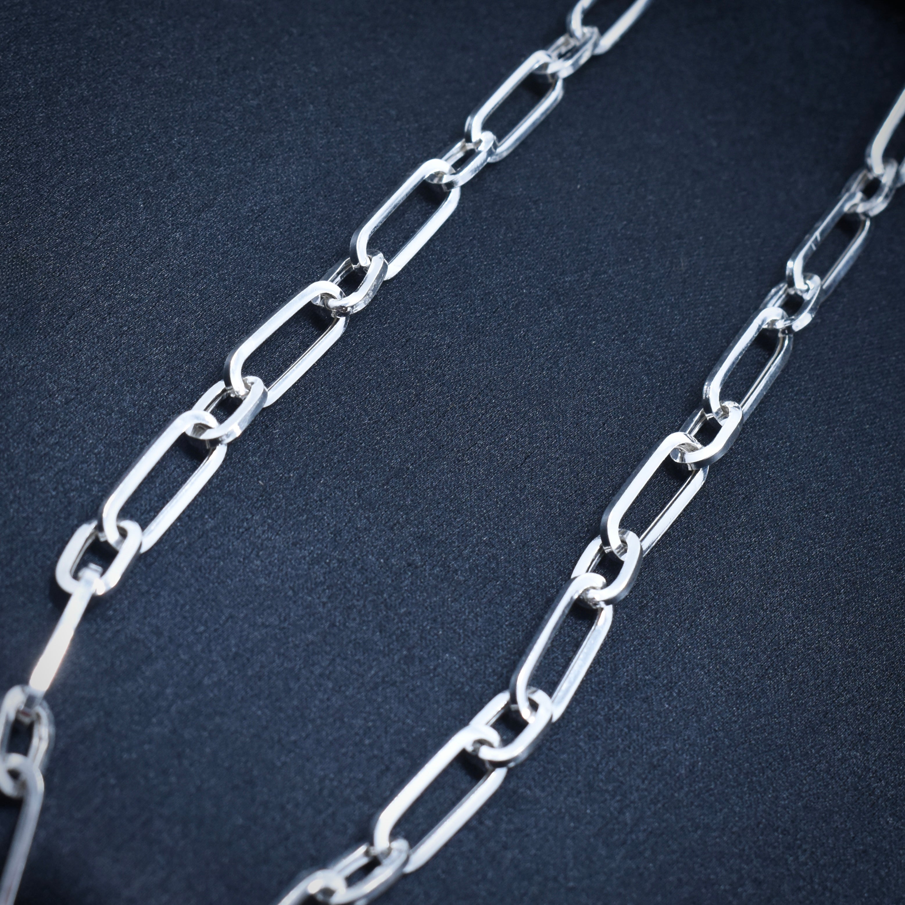 Paper Clip Link Silver Chain