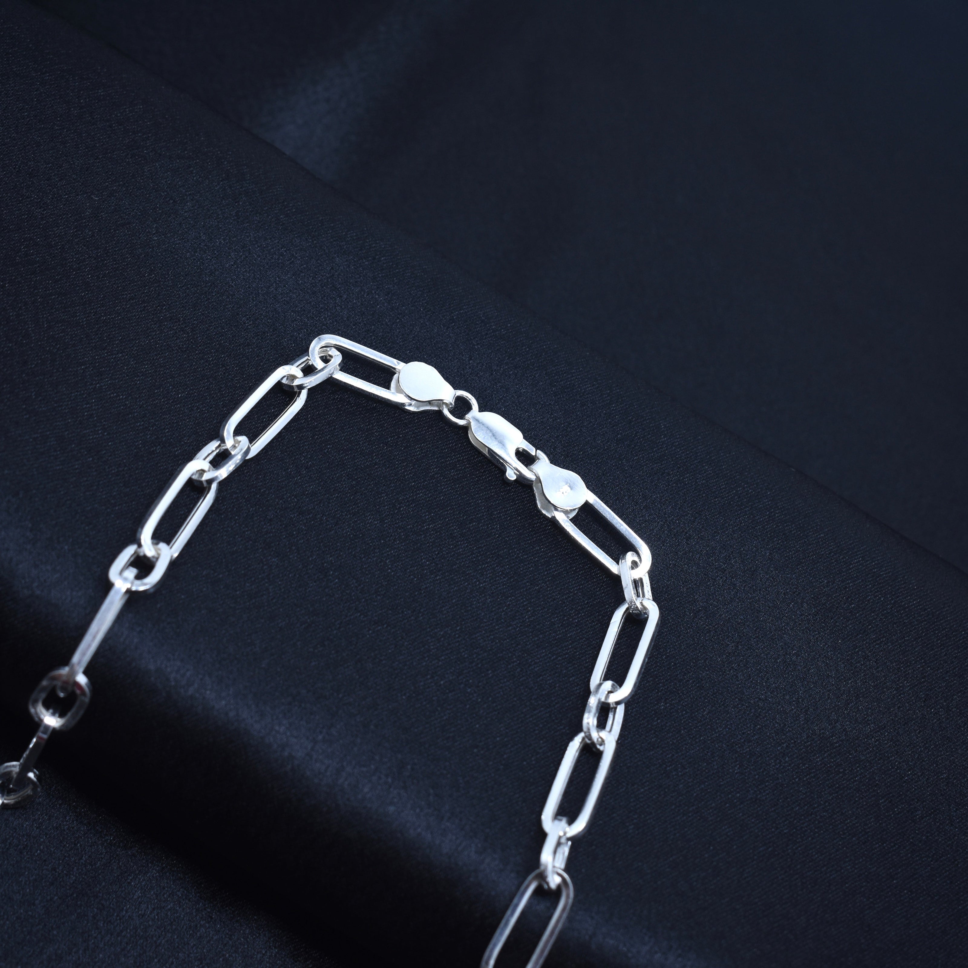 Paper Clip Link Silver Chain