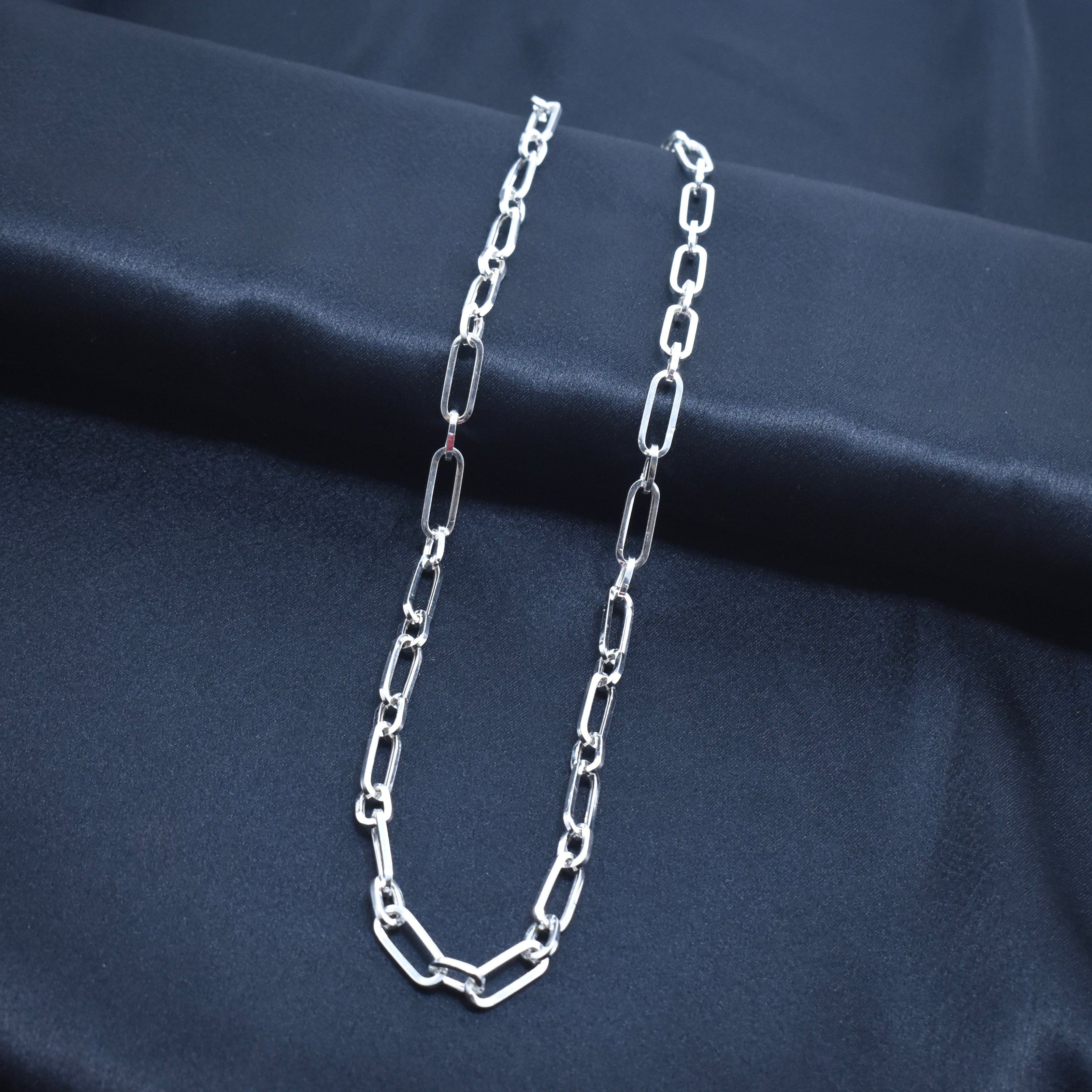 Paper Clip Link Silver Chain