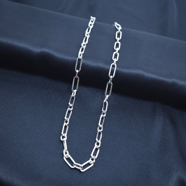 Paper Clip Link Silver Chain