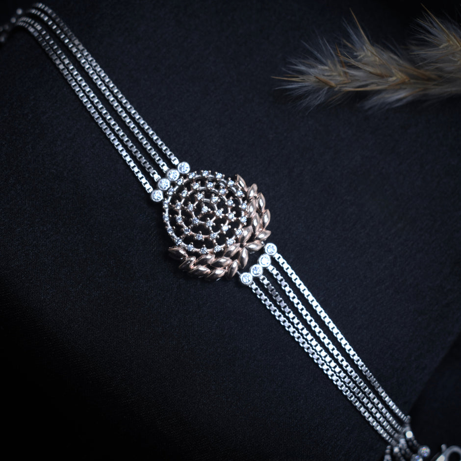 Floral Dome Silver Bracelet