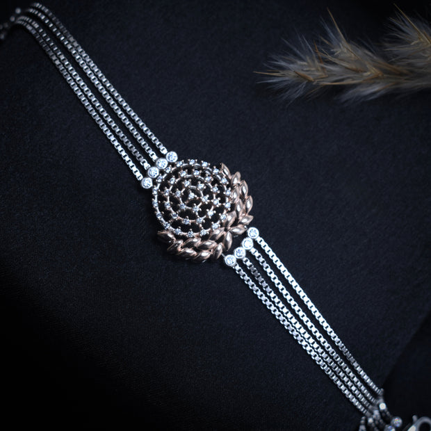 Floral Dome Silver Bracelet