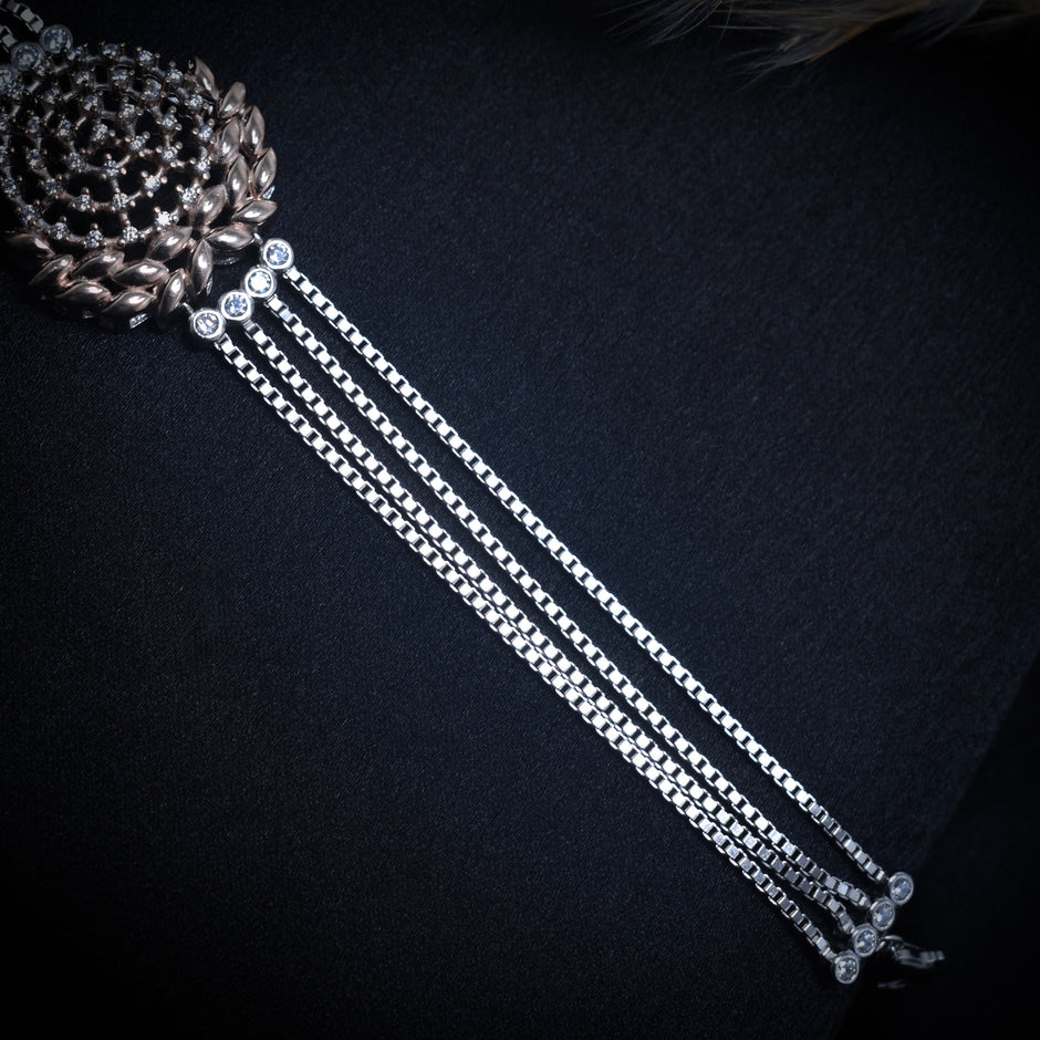 Floral Dome Silver Bracelet