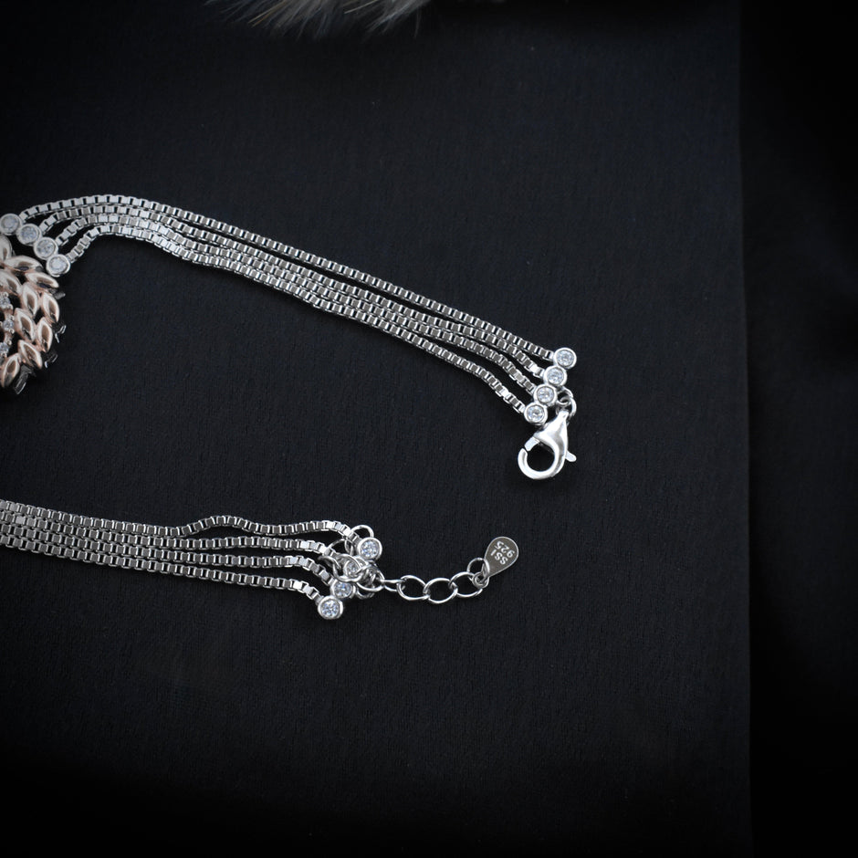 Floral Dome Silver Bracelet