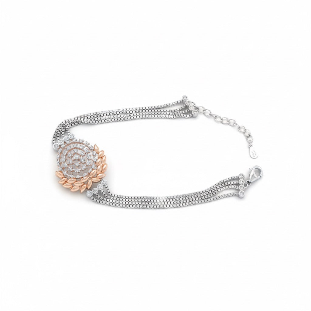Floral Dome Silver Bracelet