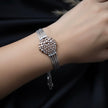 Floral Dome Silver Bracelet