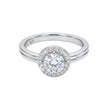 Vintage Halo Solitaire Silver Ring