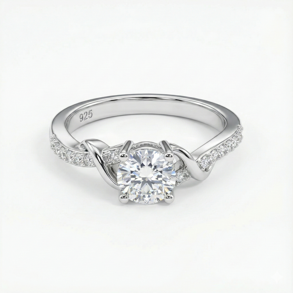 Twisted Band Engagement Ring