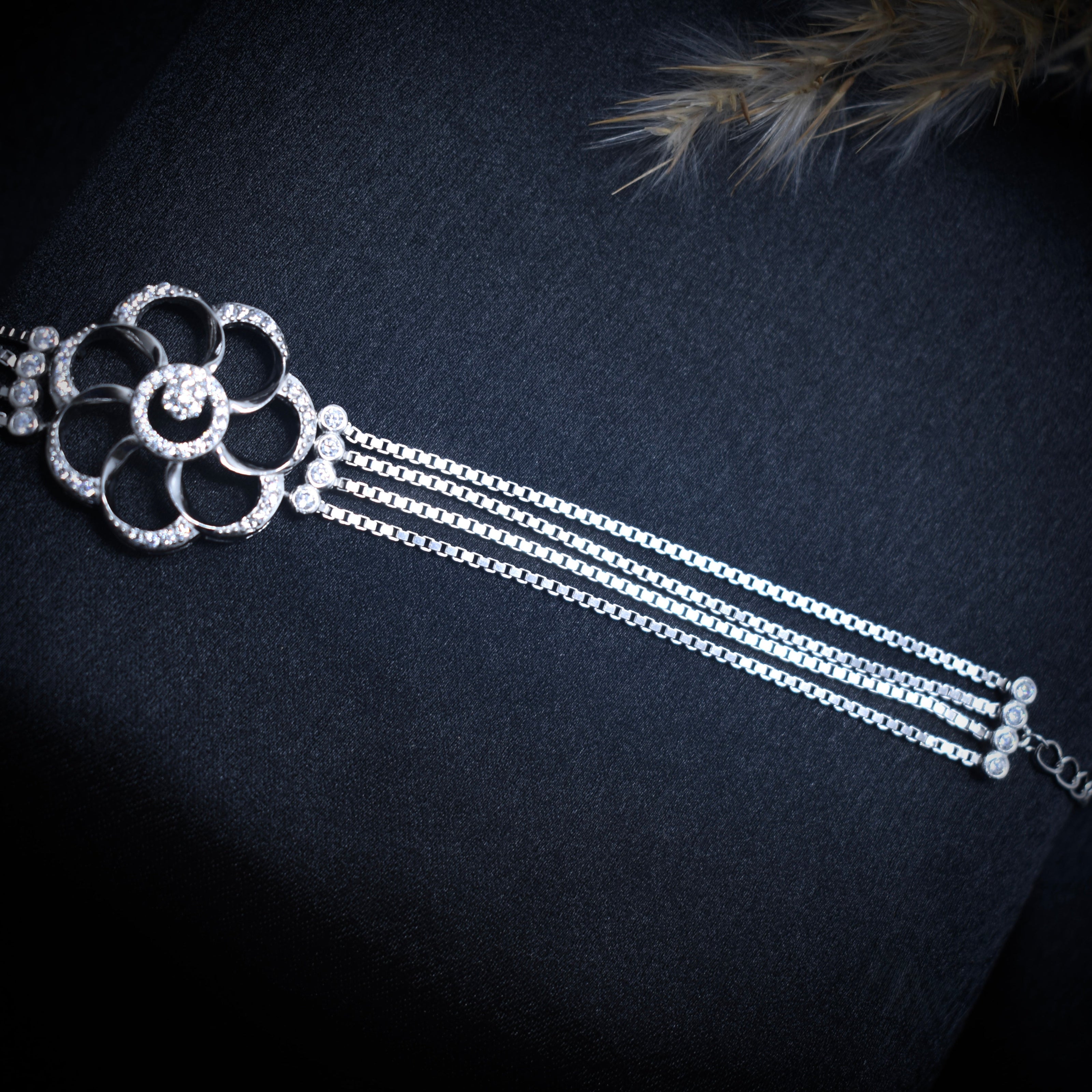 Rosette Bloom Silver Bracelet