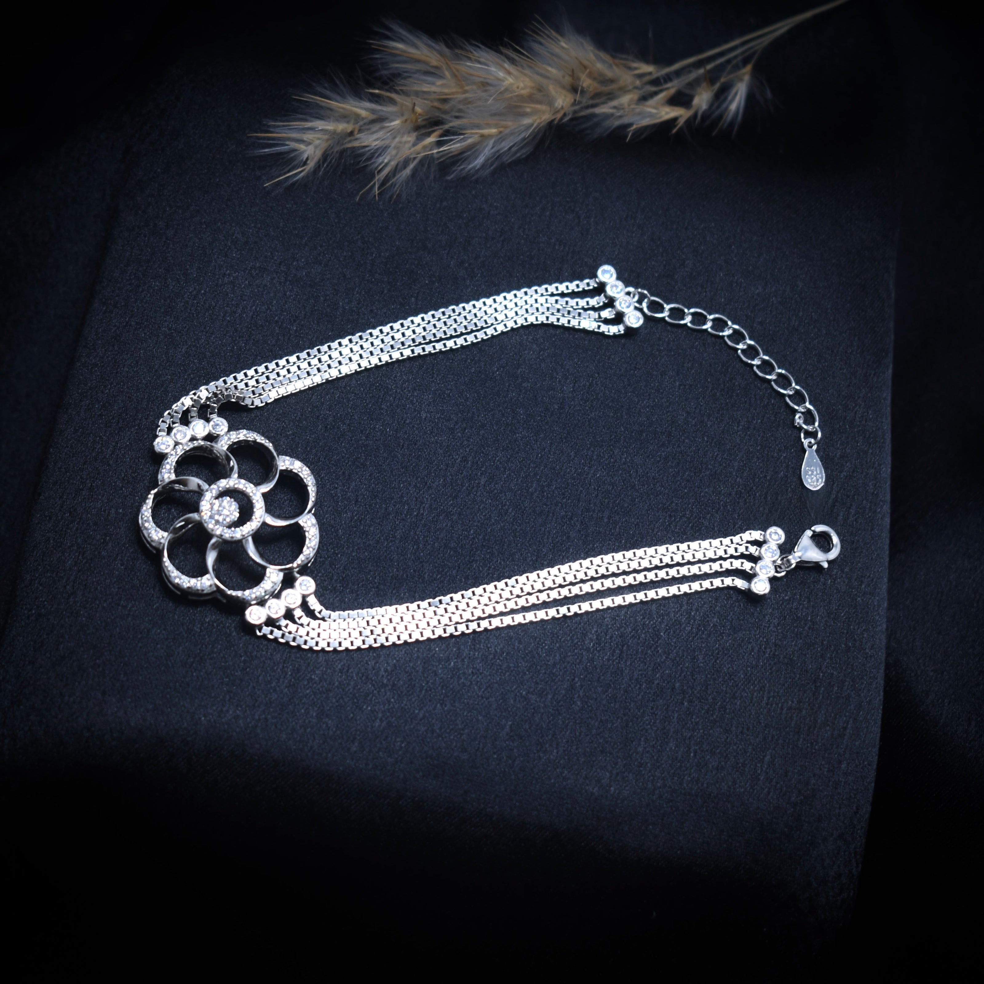 Rosette Bloom Silver Bracelet