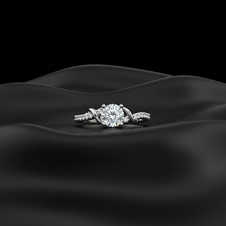 Twisted Band Engagement Ring