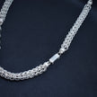 Barrel Accent Woven Silver Chain