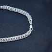 Barrel Accent Woven Silver Chain