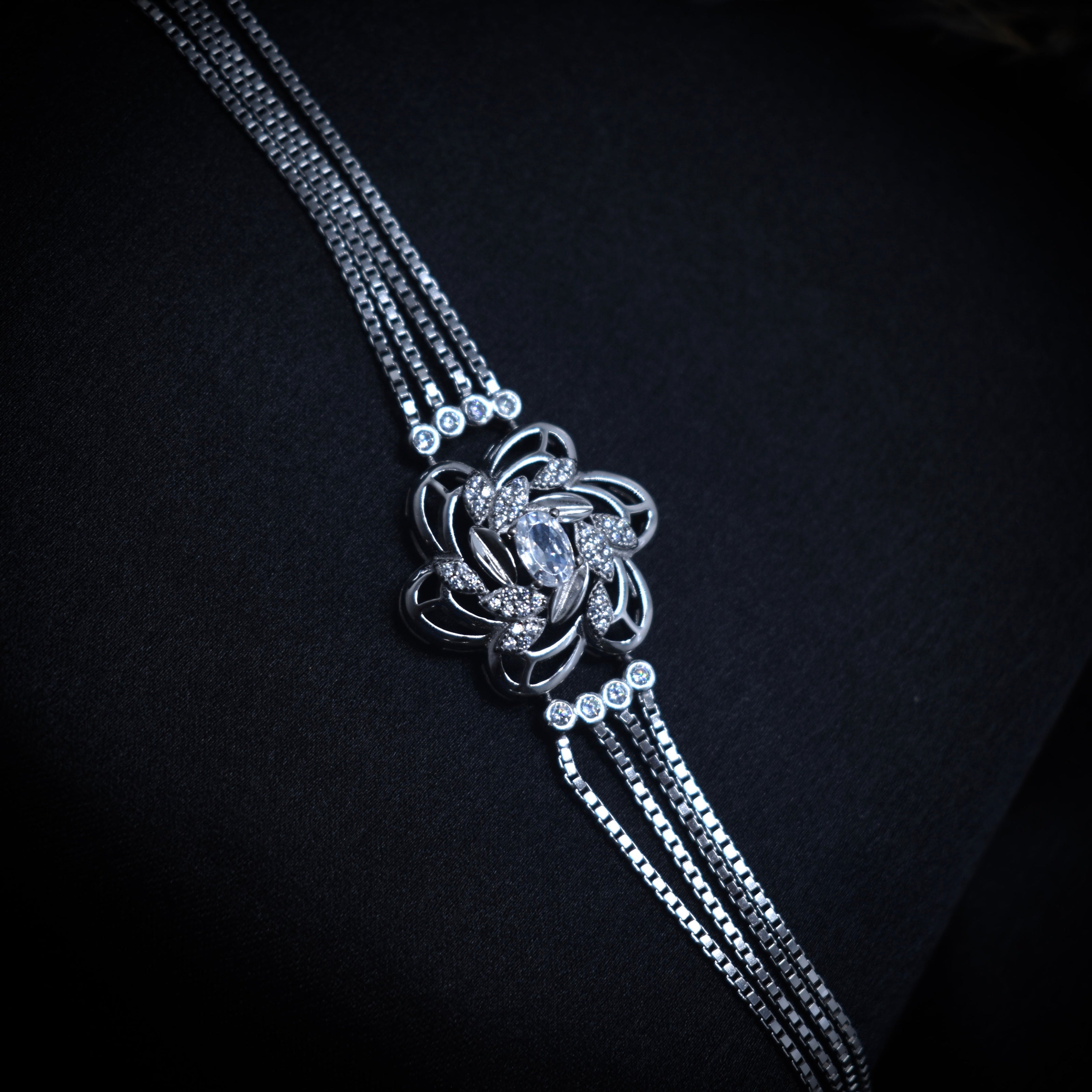 Petal Knot Silver Bracelet