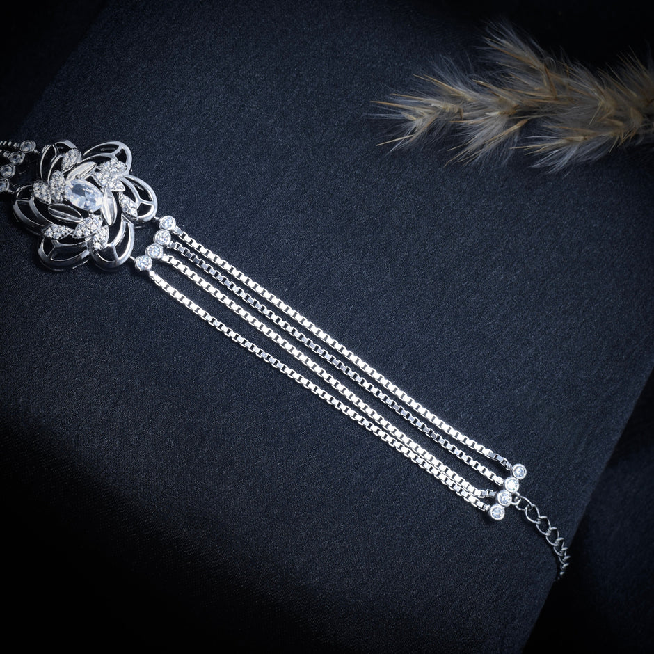 Petal Knot Silver Bracelet