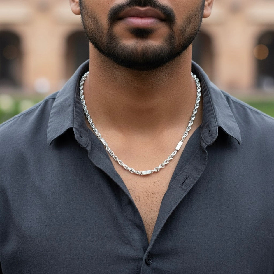 Barrel Designer Silver Chain