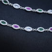 Oval Sparkle Antique Silver Anklet
