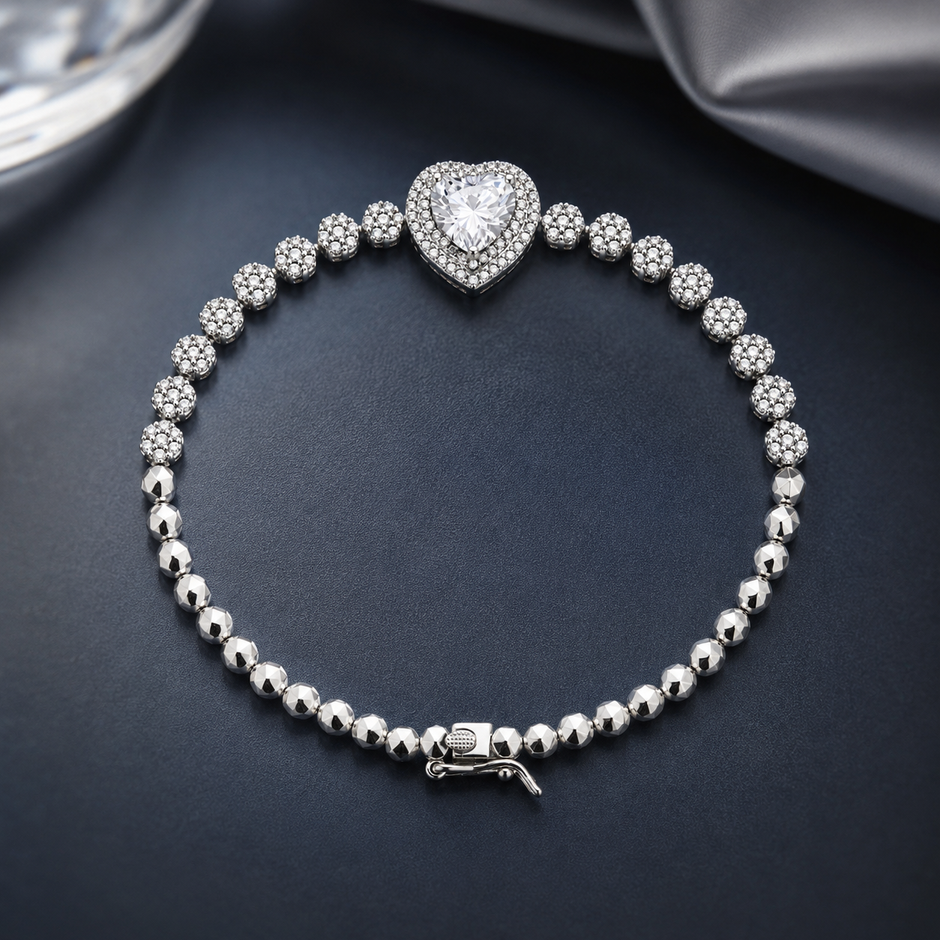 Majestic Heart Silver Bracelet