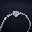Sparkling Heart-Cut Sterling Silver Tennis Bracelet