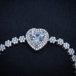 Sparkling Heart-Cut Sterling Silver Tennis Bracelet