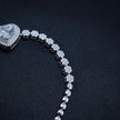 Sparkling Heart-Cut Sterling Silver Tennis Bracelet