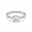 Classic Solitaire Pave Band Ring