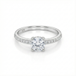 Classic Pave Solitaire Silver Ring