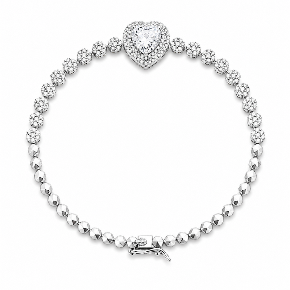 Majestic Heart Silver Bracelet
