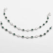 Emerald Drop Antique Silver Anklet