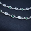Emerald Drop Antique Silver Anklet