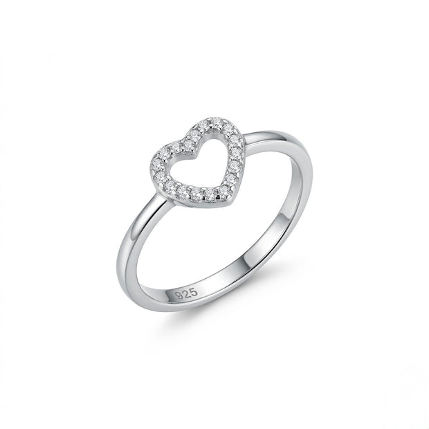 Open Heart Pavé Band Ring
