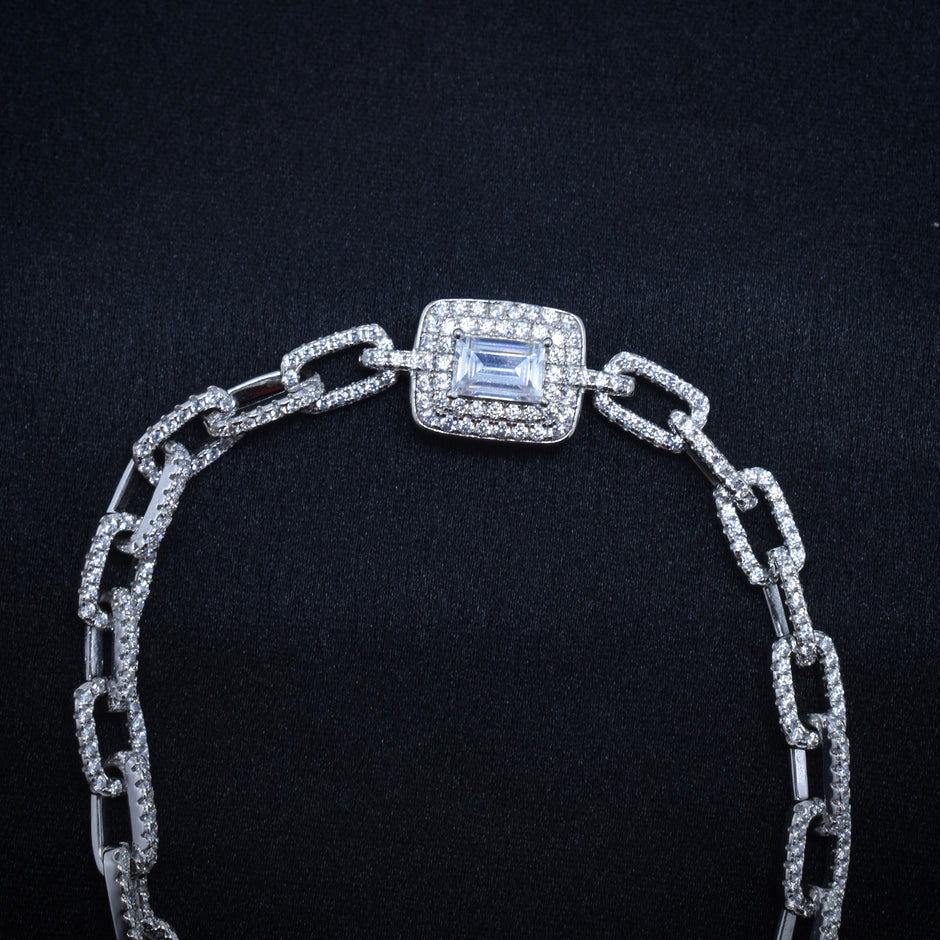 Radiant Link Halo 925 Silver Bracelet