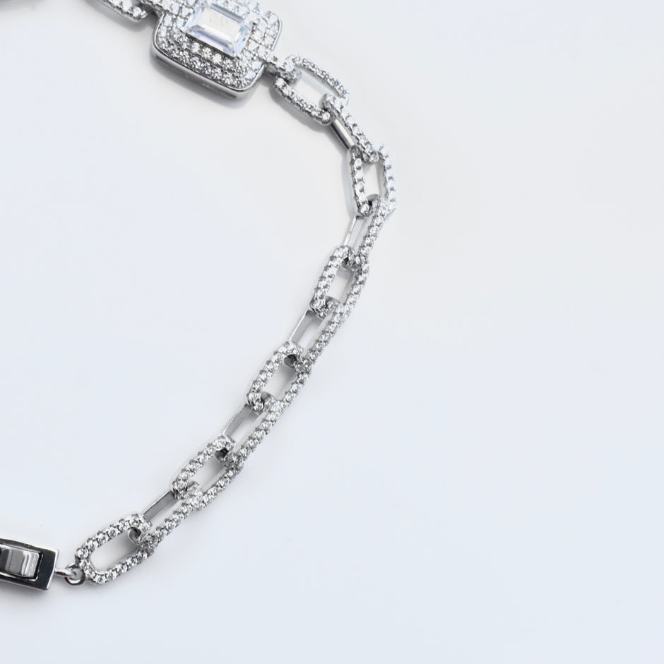 Radiant Link Halo 925 Silver Bracelet