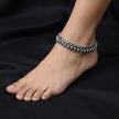 Leaf Edge Antique Silver Anklet