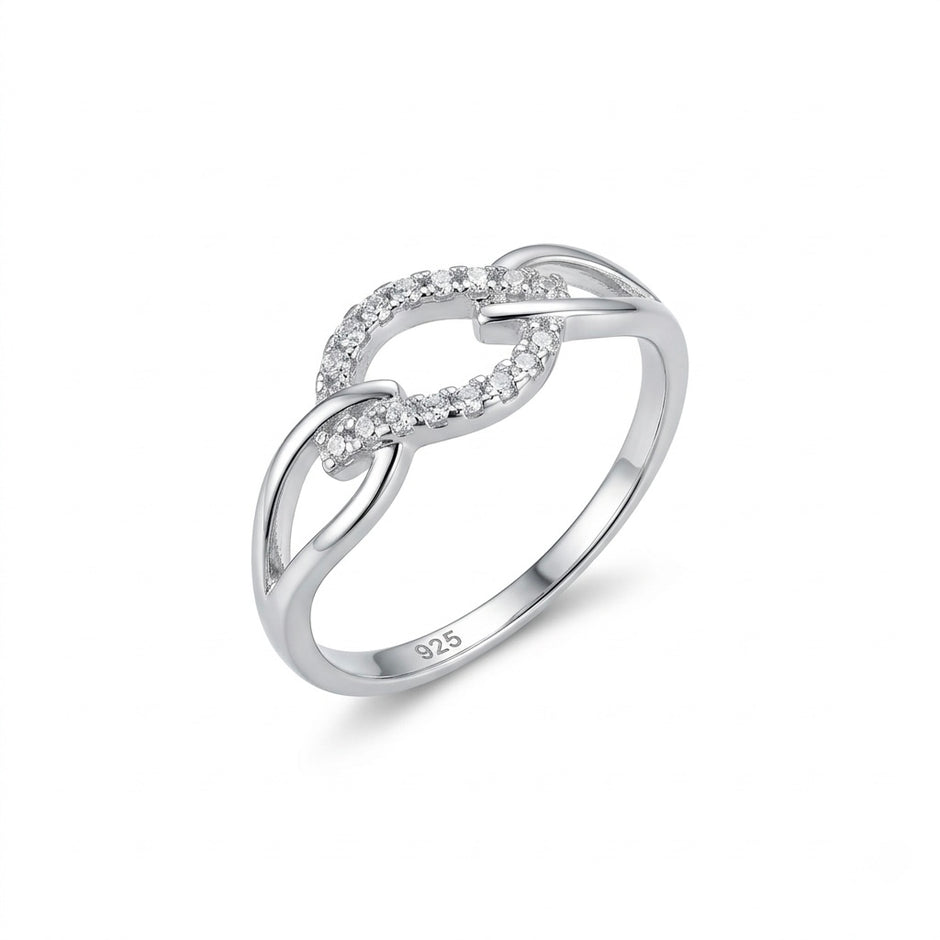 Interlocking Oval Pavé Ring