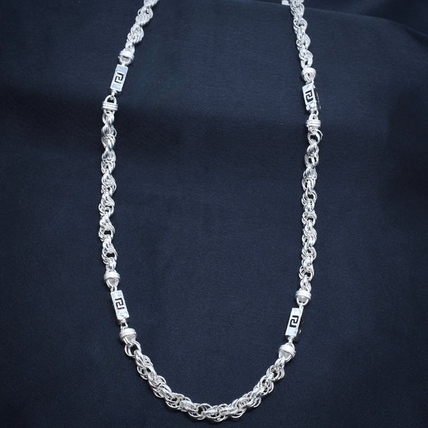 Barrel Silver Chain