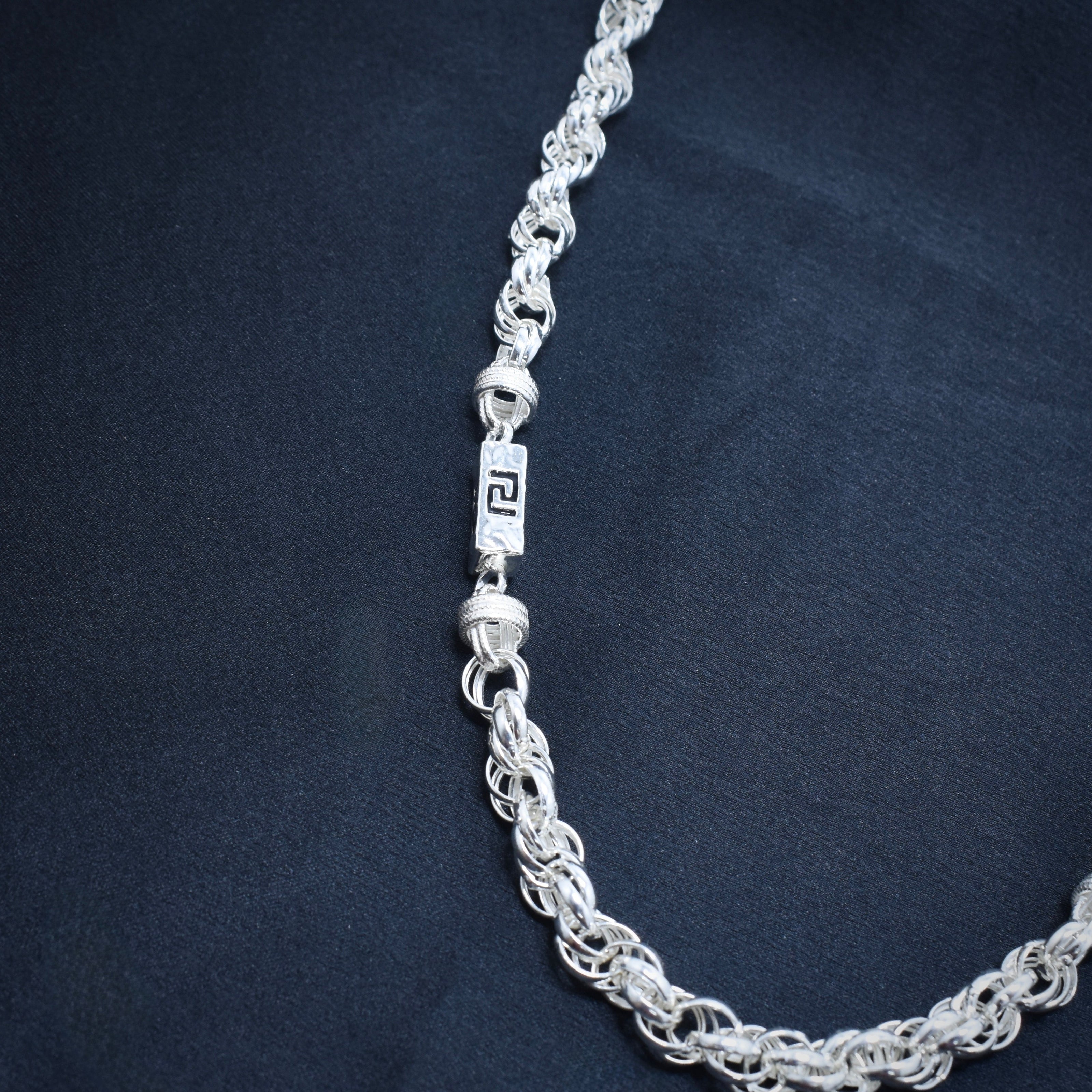 Barrel Silver Chain