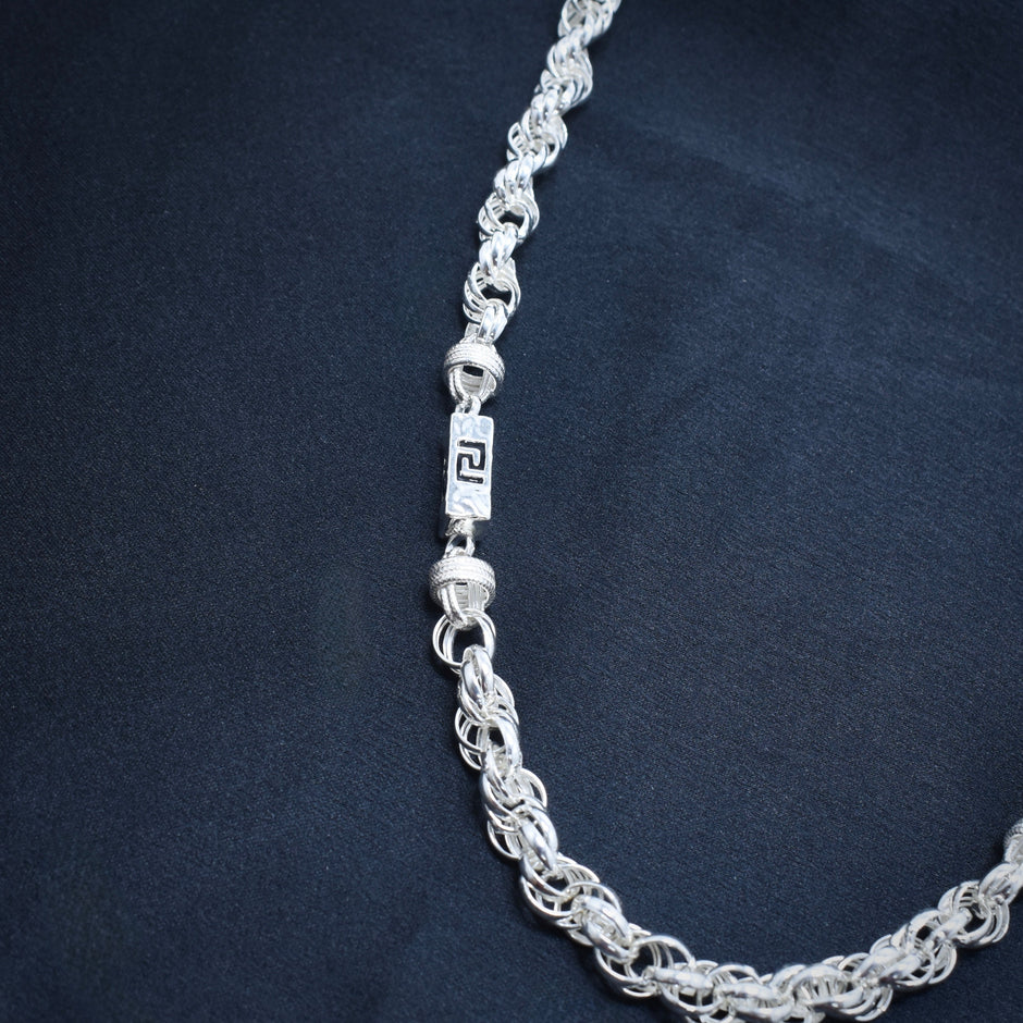 Barrel Silver Chain