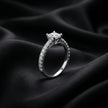 Princess Cut Solitaire Pavé Ring