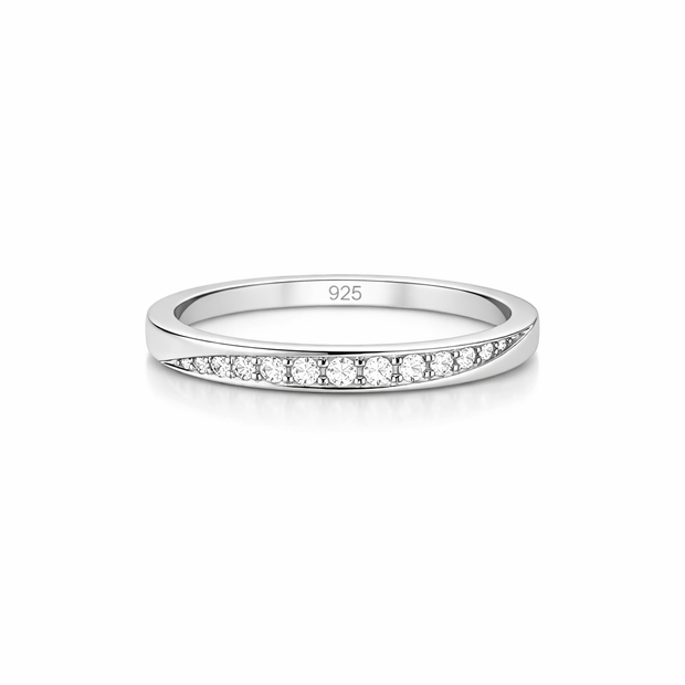 Curved Pavé Wedding Band Ring