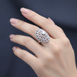 Silver Jharokha Stone Ring