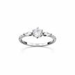 Three Stone Solitaire Engagement Ring