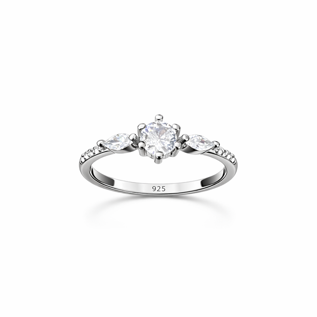 Three Stone Solitaire Engagement Ring