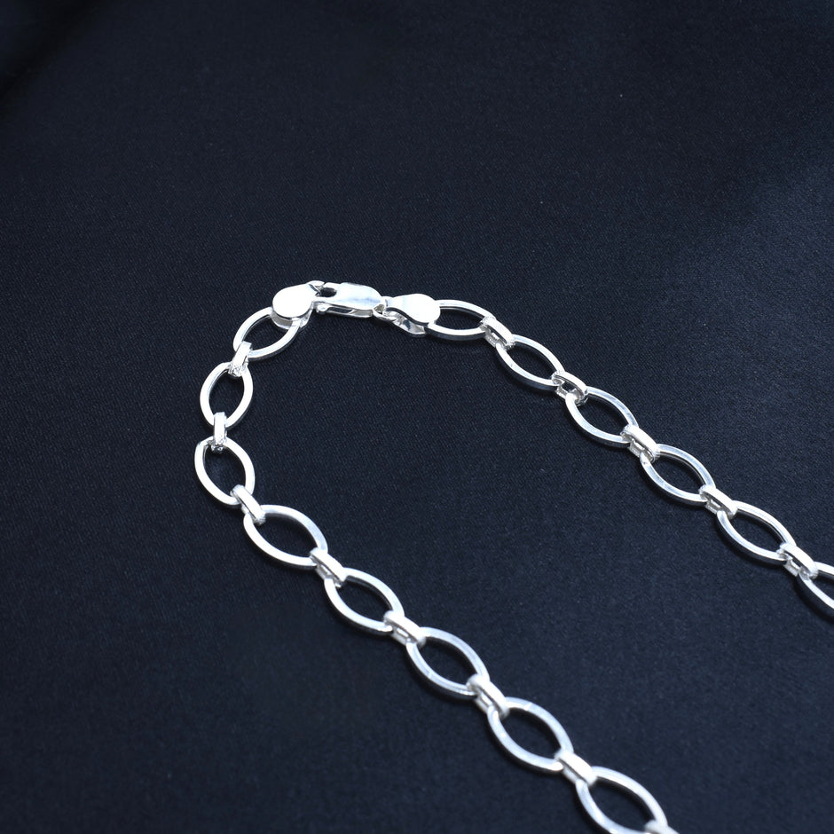 Oval Link Silver Chain