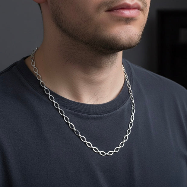 Oval Link Silver Chain